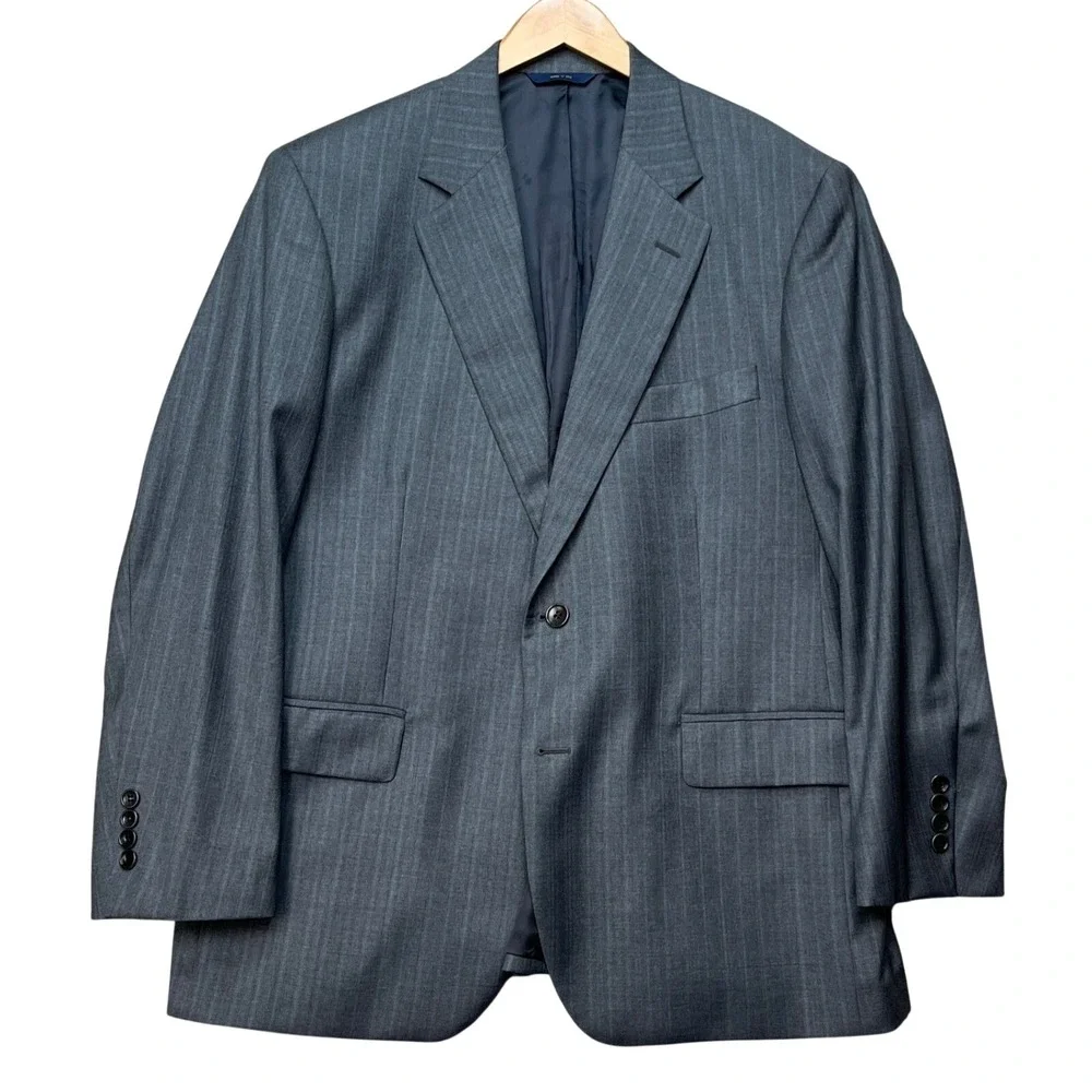 Brooks Brothers 1818 Madison Blazer Mens 42S Gray Saxxon Wool Pinstripe‎ USA